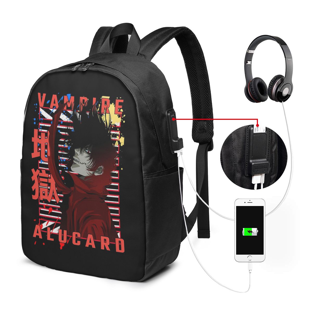 Backpacks - Mochila Alucard Hellsing Manga para viagem,